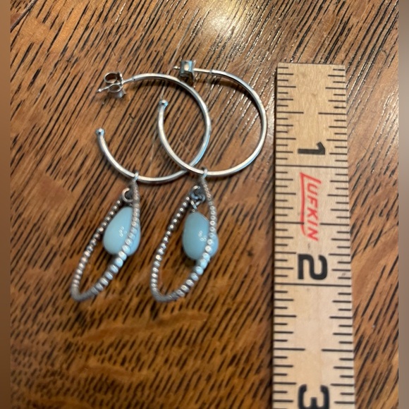 2” drop sterling earrings with a pretty light blue stone. Pandora. EUC. - Picture 7 of 7